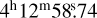 Mathematical equation: $\[4^{\mathrm{h}} 12^{\mathrm{m}} 58^{\mathrm{s}}_\cdot74\]$