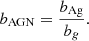 Mathematical equation: $$ \begin{aligned} b_{\rm {AGN}} = \frac{b_{\rm {Ag}}}{b_g}. \end{aligned} $$