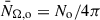 Mathematical equation: $ \bar{N}_{\Omega,\mathrm{o}} = N_{\mathrm{o}}/4\pi $