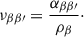 Mathematical equation: $$ \begin{aligned} \nu _{\beta \beta \prime } = \frac{\alpha _{\beta \beta \prime }}{\rho _\beta }\cdot \end{aligned} $$
