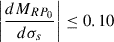 Mathematical equation: $ \left| \frac{d M_{RP_{0}}}{d \sigma_s} \right| \le 0.10 $