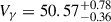 Mathematical equation: $ V_\gamma = 50.57_{-0.36}^{+0.78} $