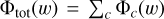 Mathematical equation: ${\Phi _{{\rm{tot}}}}\left( w \right) = {\Sigma _c}{\Phi _c}\left( w \right)$