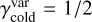Mathematical equation: $\gamma _{{\rm{cold}}}^{{\rm{var}}} = 1/2$