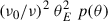 Mathematical equation: $$ \begin{aligned} (\nu _0/\nu )^2 \; \theta _E^2 \; p(\theta ) \end{aligned} $$
