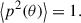 Mathematical equation: $$ \begin{aligned} \left\langle p^2(\theta ) \right\rangle = 1. \end{aligned} $$