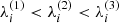 Mathematical equation: $ \lambda _i^{(1)} < \lambda _i^{(2)} < \lambda _i^{(3)} $