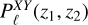 Mathematical equation: $\[P_{\ell}^{X Y}(z_{1}, z_{2})\]$