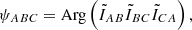 Mathematical equation: $$ \begin{aligned} \psi _{ABC}=\mathrm{Arg}\left(\tilde{I}_{AB}\tilde{I}_{BC}\tilde{I}_{CA}\right), \end{aligned} $$
