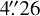 Mathematical equation: $\[4^{\prime\prime}_\cdot26\]$