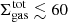 Mathematical equation: $ \Sigma_{\mathrm{gas}}^{\mathrm{tot}} \lesssim 60 $
