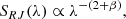 Mathematical equation: $$ \begin{aligned} S_{RJ}(\lambda ) \propto \lambda ^{-(2+\beta )}, \end{aligned} $$