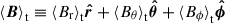 Mathematical equation: $ {\langle \boldsymbol{B} \rangle}_{\mathrm{t}}\equiv {\langle B_{\mathrm{r}} \rangle}_{\mathrm{t}} \boldsymbol{\hat{r}} + {\langle B_{\mathrm{\theta}} \rangle}_{\mathrm{t}} \boldsymbol{\hat{\theta}} + {\langle B_{\phi} \rangle}_{\mathrm{t}} \boldsymbol{\hat{\phi}} $