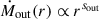 Mathematical equation: $ \dot{M}_{\mathrm{out}}(r)\propto r^{s_{\mathrm{out}}} $