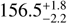 Mathematical equation: $156.5^{+1.8}_{-2.2}$