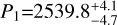 Mathematical equation: $P_1$=$2539.8^{+4.1}_{-4.7}$