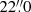 Mathematical equation: $ 22{{\overset{\prime\prime}{.}}}0 $