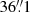 Mathematical equation: $ 36{{\overset{\prime\prime}{.}}}1 $