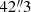 Mathematical equation: $ 42{{\overset{\prime\prime}{.}}}3 $