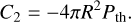 Mathematical equation: $\[C_2=-4 \pi R^2 P_{\mathrm{th}}.\]$
