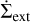 Mathematical equation: $\[\dot{\Sigma}_{\text {ext}}\]$