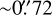 Mathematical equation: $\[{\sim} 0^{\prime\prime}_\cdot72\]$