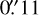 Mathematical equation: $\[0^{\prime\prime}_\cdot11\]$