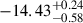 Mathematical equation: $ -14.43^{+0.24}_{-0.58} $