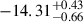 Mathematical equation: $ -14.31^{+0.43}_{-0.66} $