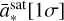Mathematical equation: $\[\bar{a}_{*}^{\text {sat}}[1 \sigma]\]$