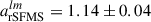 Mathematical equation: $ a_{\mathrm{rSFMS}}^{lm} = 1.14 \pm 0.04 $