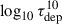 Mathematical equation: $ \log_{10}\tau_{\mathrm{dep}}^{10} $