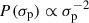 Mathematical equation: $ P(\sigma_{\mathrm{p}}) \propto \sigma_{\mathrm{p}}^{-2} $