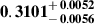 Mathematical equation: $ \mathbf{0.3101^{\mathstrut+\,0.0052}_{\mathstrut-\,0.0056}} $
