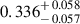 Mathematical equation: $ 0.336^{\mathstrut+\,0.058}_{\mathstrut-\,0.057} $