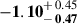 Mathematical equation: $ \mathbf{-1.10}^{\mathstrut+\,0.45}_{\mathbf{\mathstrut-\,0.47}} $