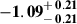 Mathematical equation: $ \mathbf{-1.09^{\mathstrut+\,0.21}_{\mathstrut-\,0.21}} $