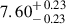 Mathematical equation: $ 7.60^{\mathstrut+\,0.23}_{\mathstrut-\,0.23} $