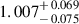 Mathematical equation: $ 1.007^{\mathstrut+\,0.069}_{\mathstrut-\,0.075} $
