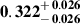 Mathematical equation: $ \mathbf{0.322^{\mathstrut+\,0.026}_{\mathstrut-\,0.026}} $