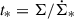 Mathematical equation: $ t_*=\Sigma/\dot{\Sigma}_* $