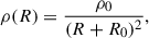Mathematical equation: $$ \begin{aligned} \rho (R) = \frac{\rho _0}{(R+R_0)^2}, \end{aligned} $$
