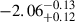 Mathematical equation: $ -2.06^{-0.13}_{+0.12} $