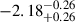 Mathematical equation: $ -2.18^{-0.26}_{+0.26} $