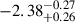 Mathematical equation: $ -2.38^{-0.27}_{+0.26} $