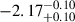 Mathematical equation: $ -2.17^{-0.10}_{+0.10} $