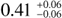 Mathematical equation: $0.41^{+0.06}_{-0.06}$