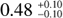Mathematical equation: $0.48^{+0.10}_{-0.10}$