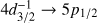 Mathematical equation: $4d_{3/2}^{ - 1} \to 5{p_{1/2}}$