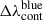 Mathematical equation: $ \Delta\lambda_{\mathrm{cont}}^{\mathrm{blue}} $